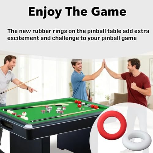 20-Pack Small Bumper Pool Rubber Rings,10 Red and 10 White,Bumper Pool Table