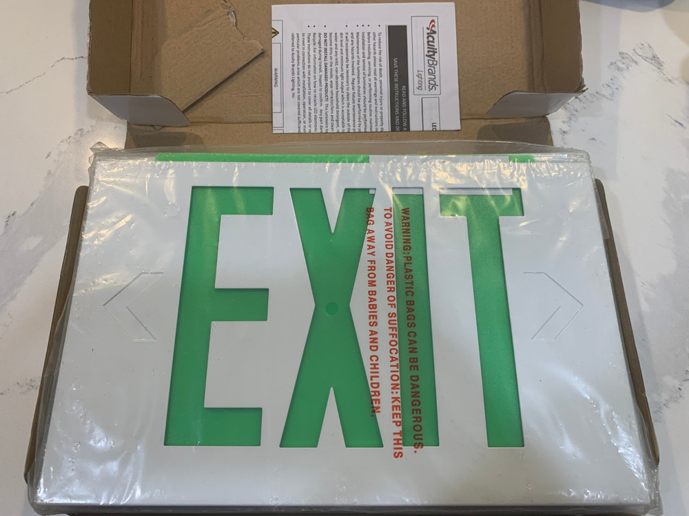 Lithonia Lighting LED Exit Sign Single Green Letters