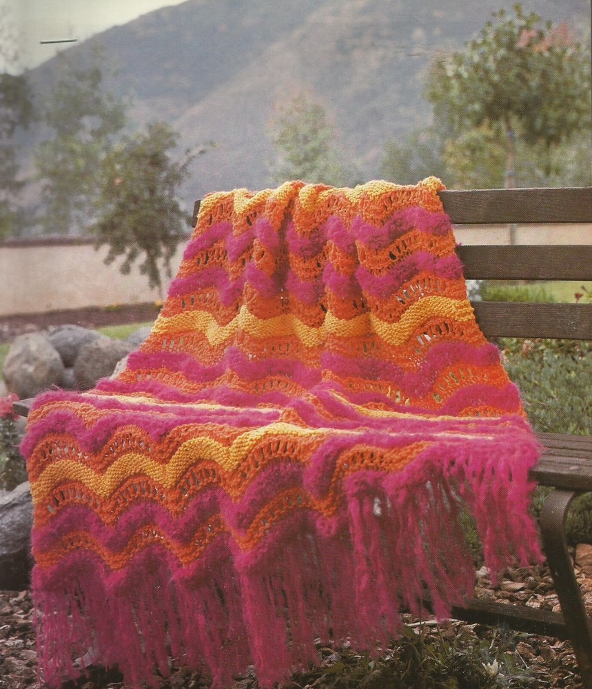 L0658  SAN DIEGO SUNSET AFGHAN KNITTING  PATTERN