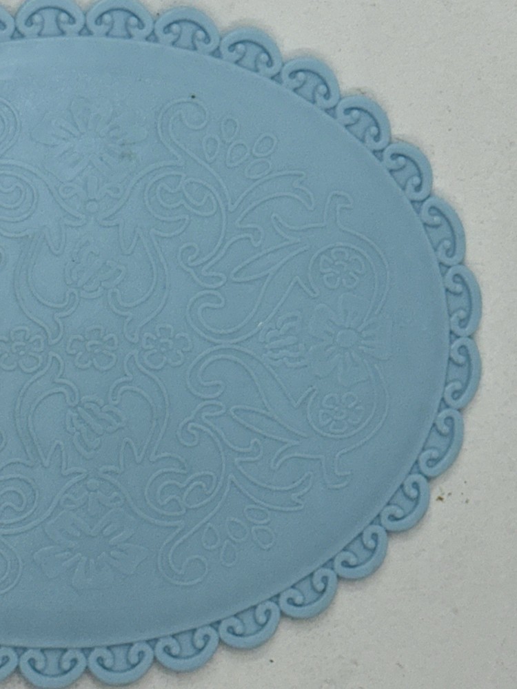 Fancy Floral Blue Handheld Mirror
