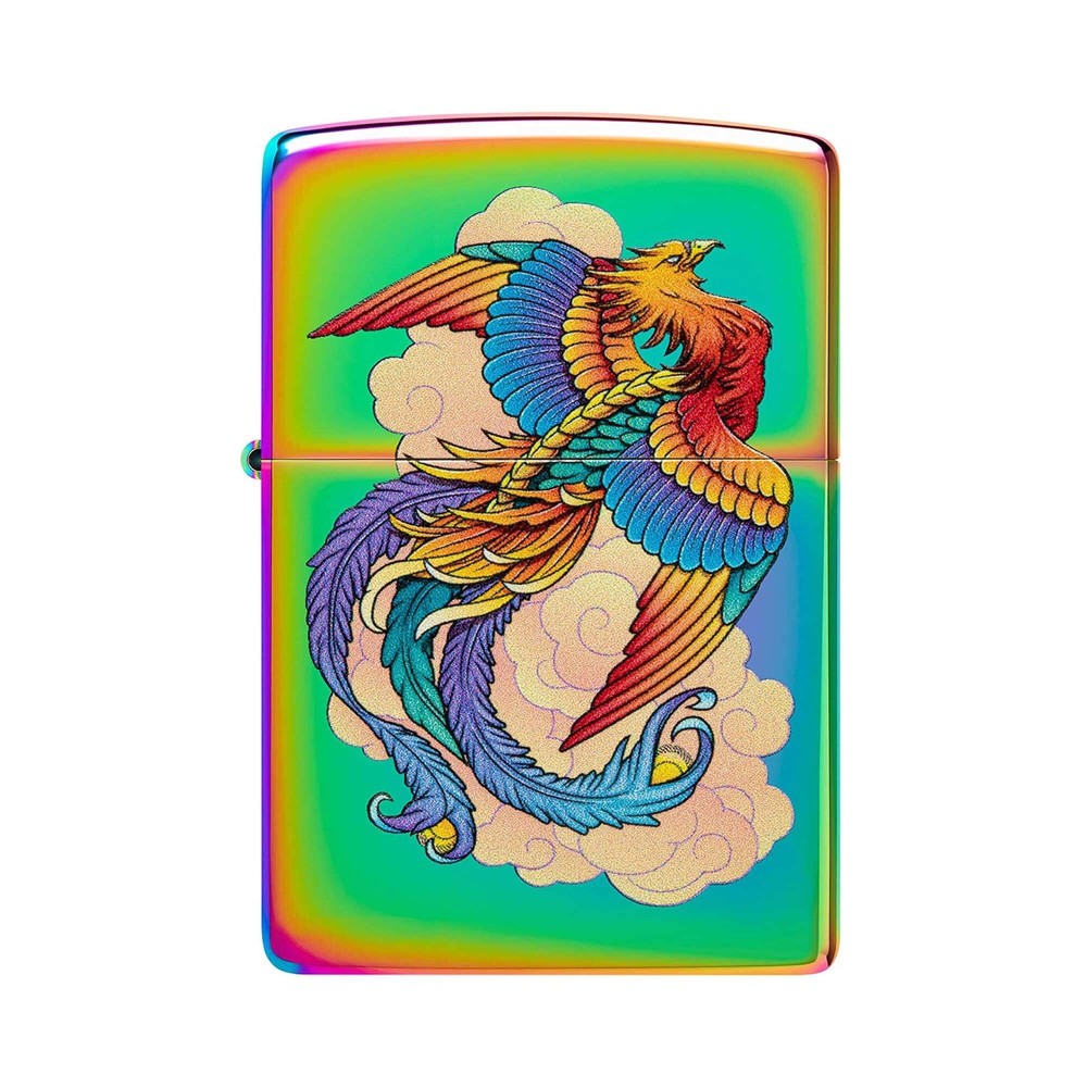 Zippo Pocket Lighter Multicolored Phoenix Design Brass Material Windproof 48607