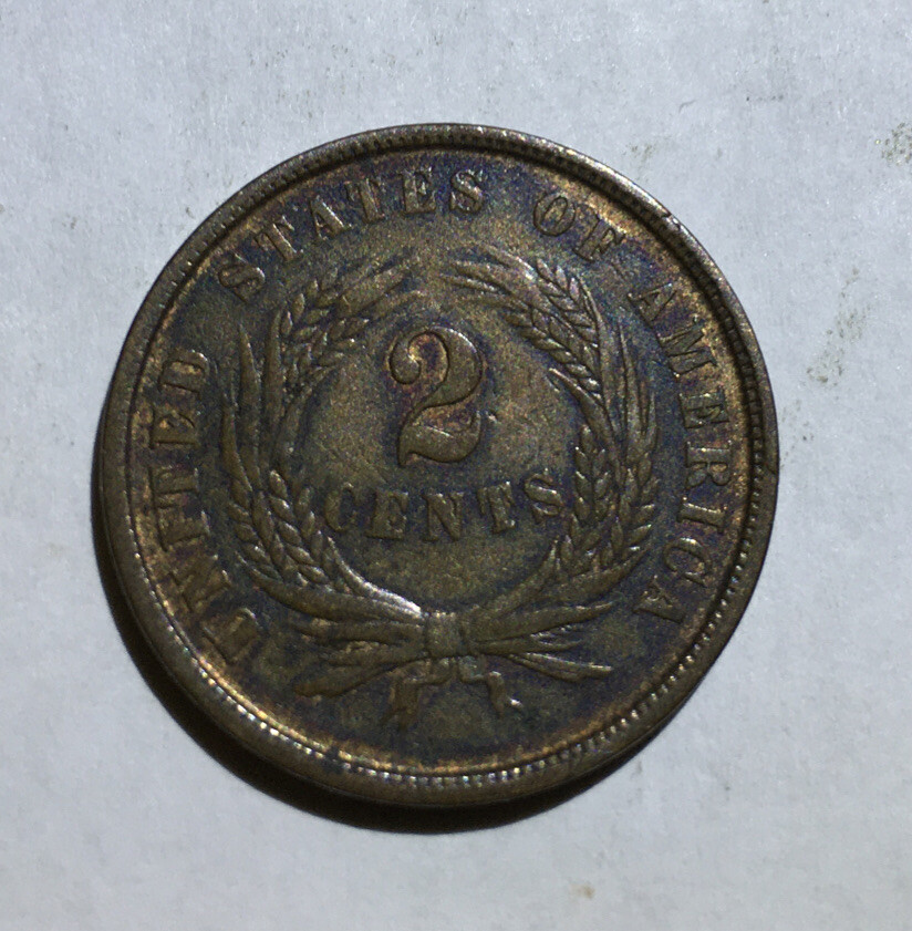 2c Two Cent Piece 1864 KM 94. VF WE Is Complete