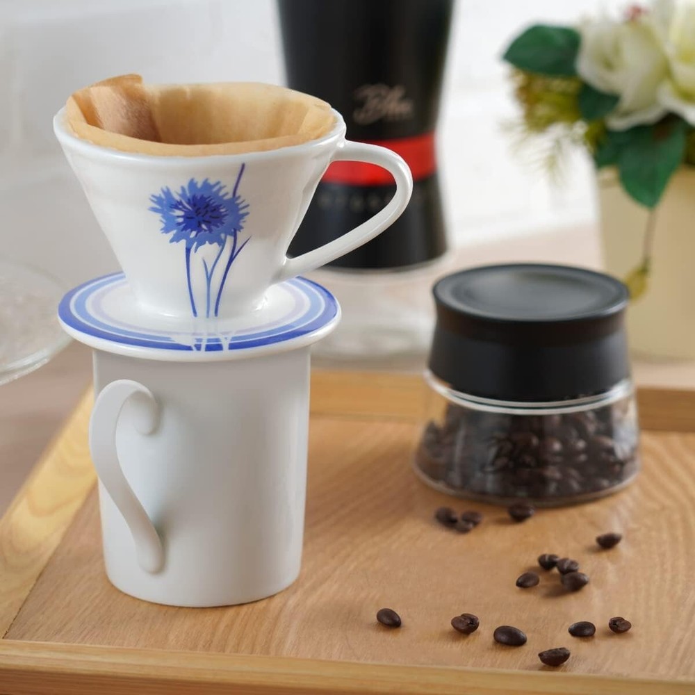 BLUE BREW Pour Over Coffee Dripper, Size 01 Ceramic Cone Coffee Maker, 2PK