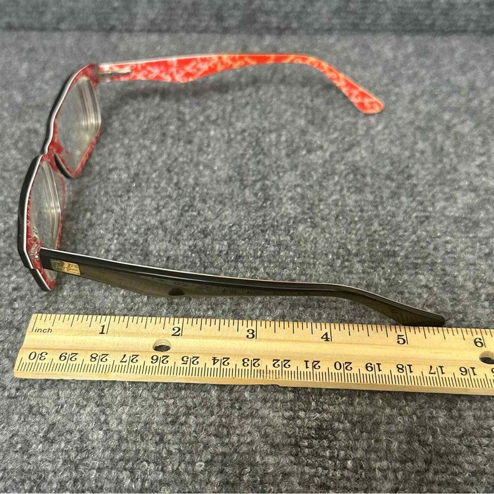 Ray-Ban Highstreet 5206 eyeglass frames case rectangle flex hinges black red