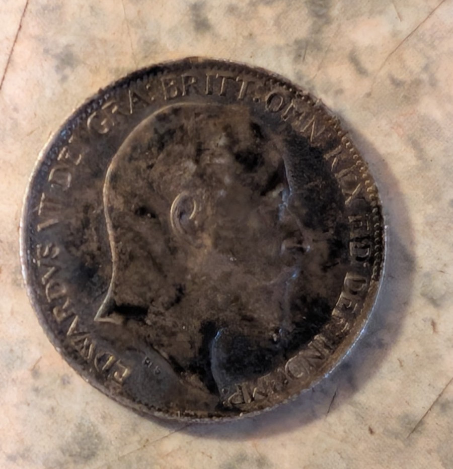 1906 KING Edward VII BARE HEAD SIXPENCE COIN .925 SILVER COIN