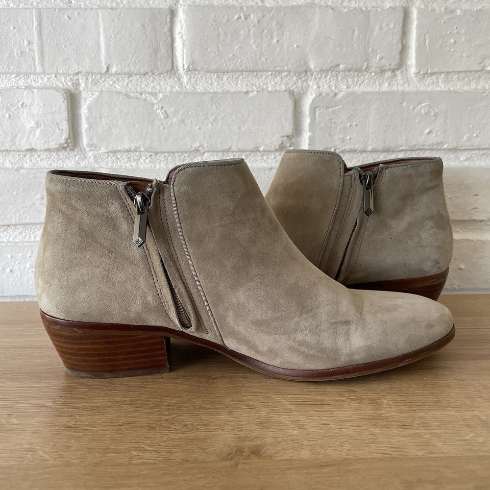 Sam Edelman Petty Classic Tan Suede Fall Ankle Western Boot Low Heel Size 11
