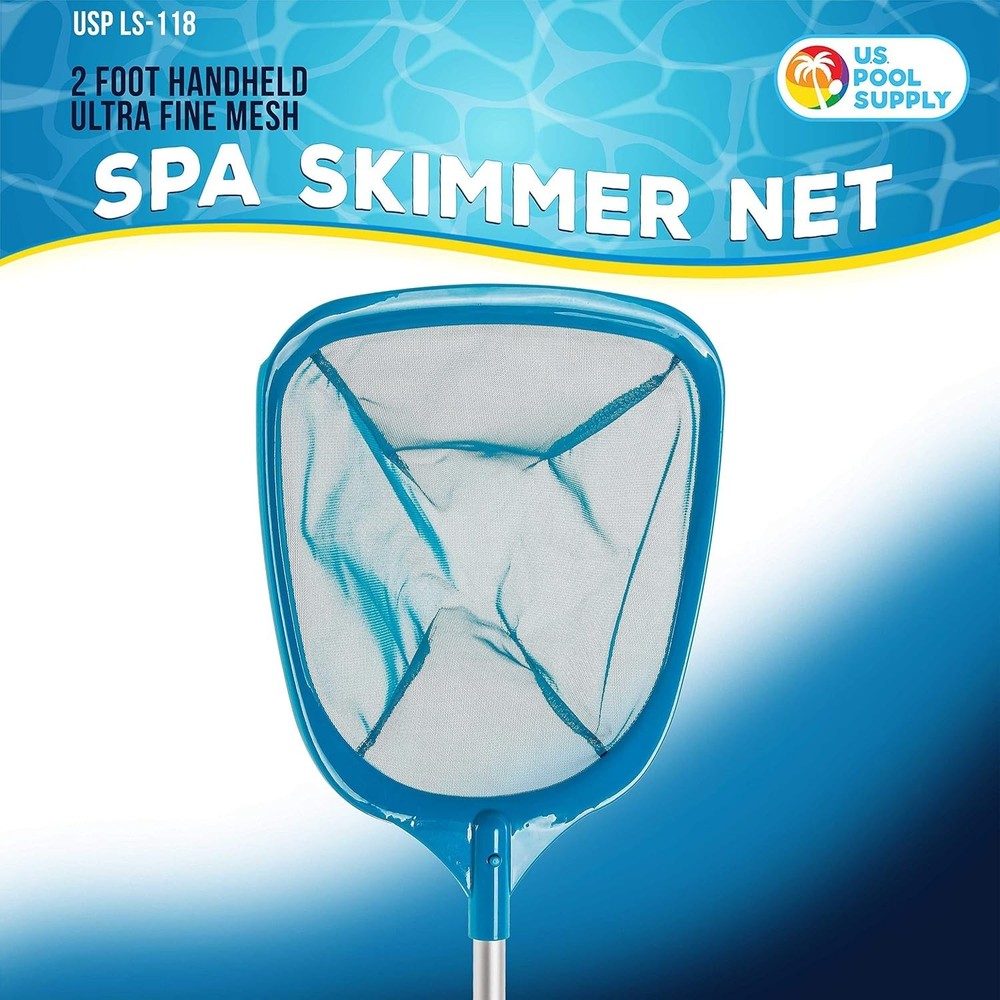 Pool Leaf Skimmer Net with Aluminum Handle 11" Mesh Debris Cleaner