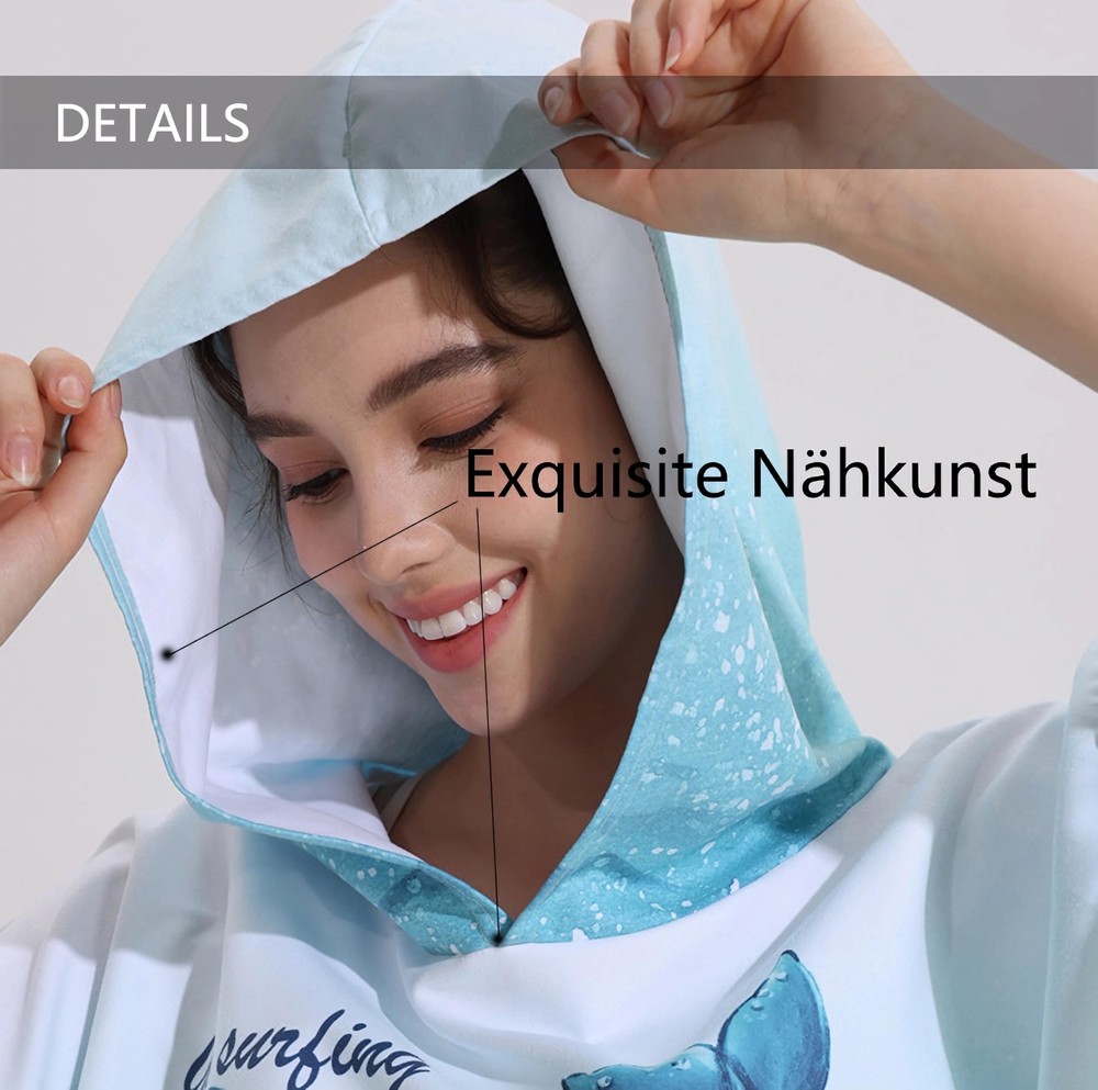 Double-sided Microfiber with pockets Quick-drying changing Towel for women an...