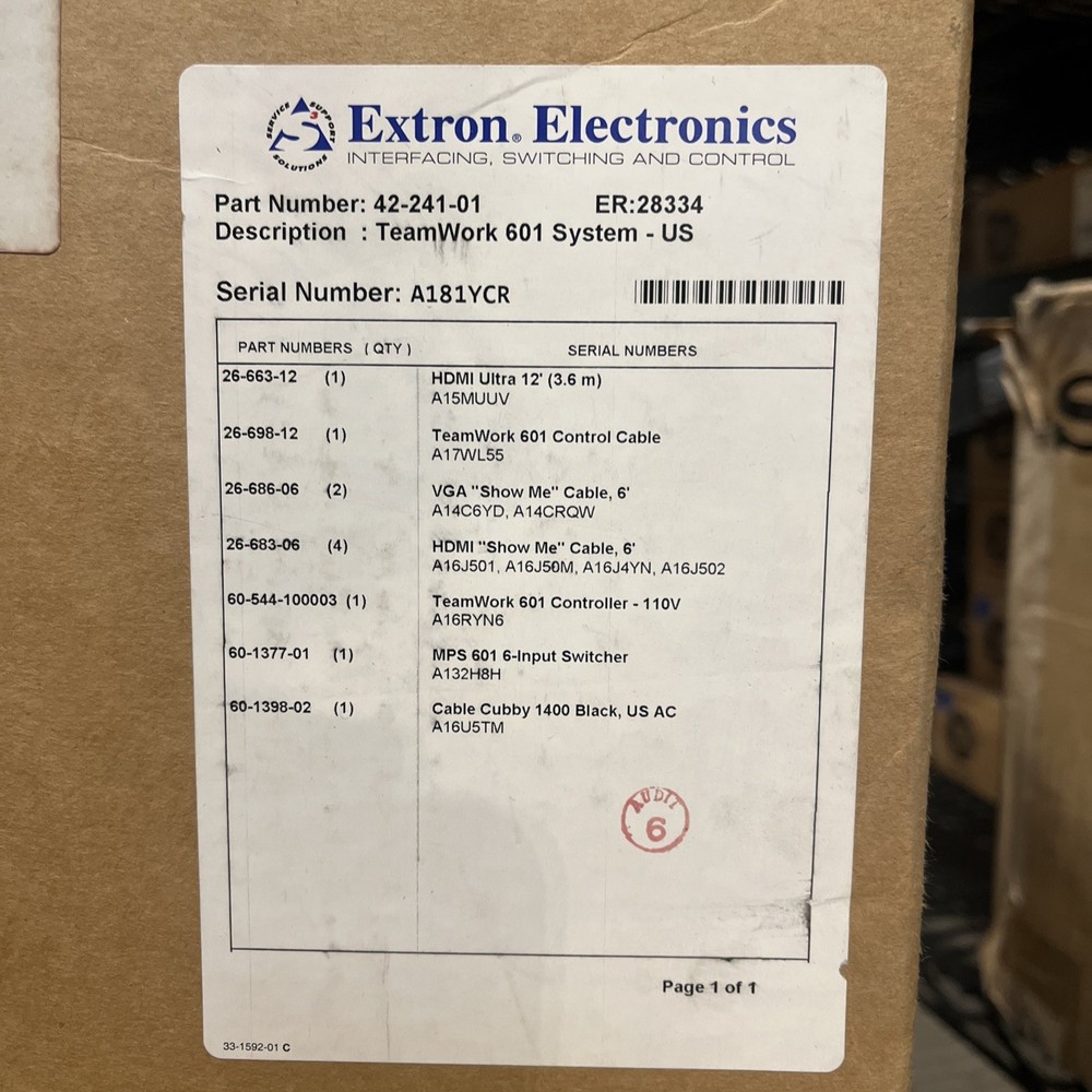 Extron TeamWork 601 System 42-241-01