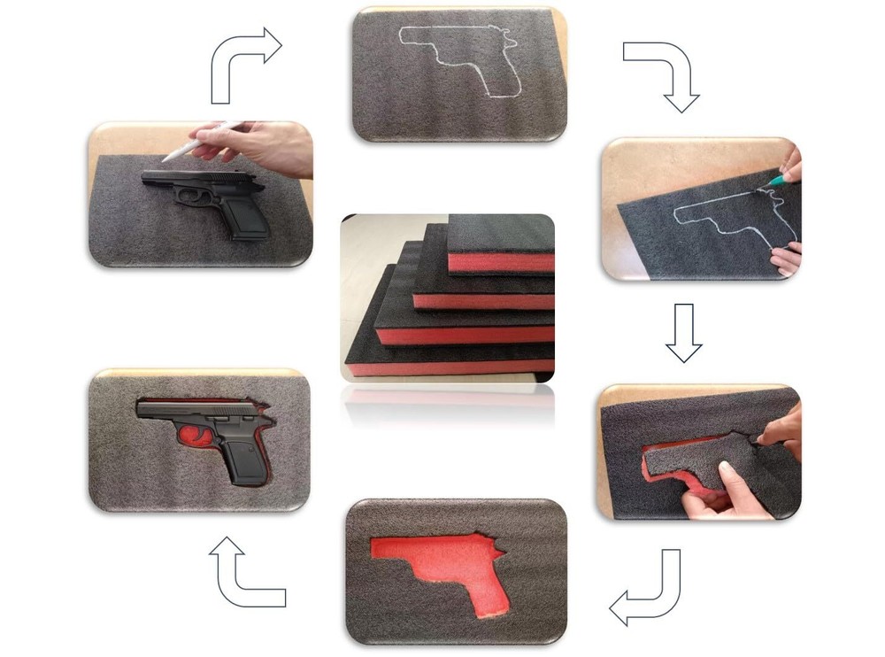 Tool Box Shadow Foam Organizer Cuttable Polyurethane Craft Foam Pads Black To...
