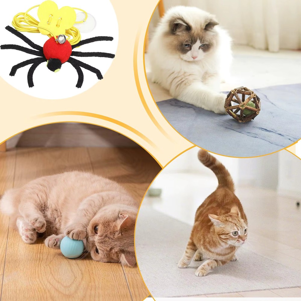 Interactive Cat Toy Door Frame Hangable Elastic String Spider Game Kitten Pet