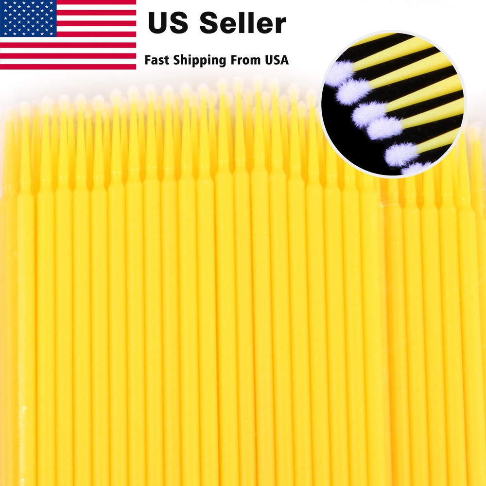 100*Dental Micro Brush Disposable Materials Tooth Applicator Eyelash Medium sl
