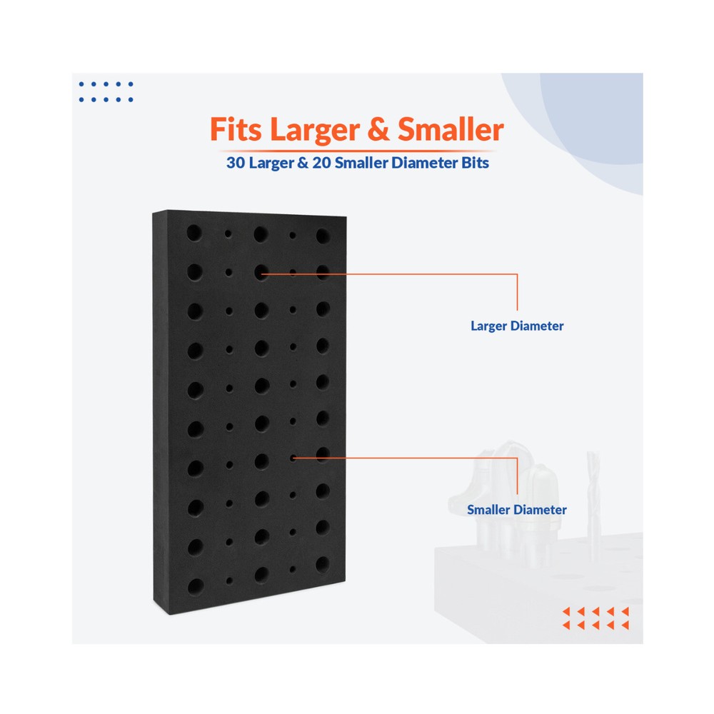 Router Bit Storage Tray - Quality Foam material for 50 bits