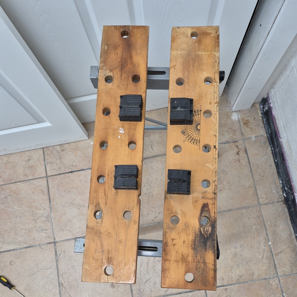 Portable Folding Workbench Adjustable Work Table 220 lbs Load Capacity