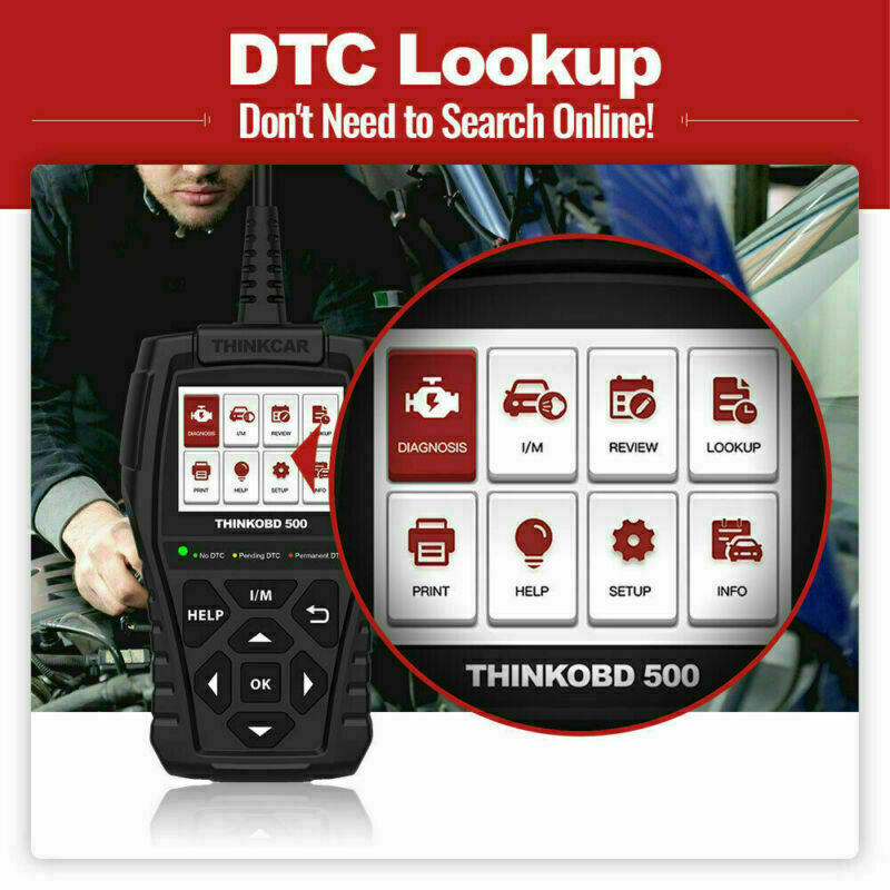 THINKOBD500 OBD2 Scanner Code Reader Check Engine Fault Car Diagnostic Tool US