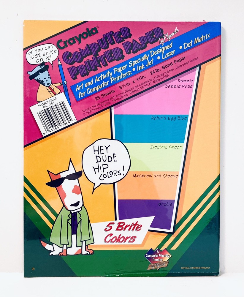 Crayola Computer Printer Paper - Vivid Colors - 25 Sheets - 1996