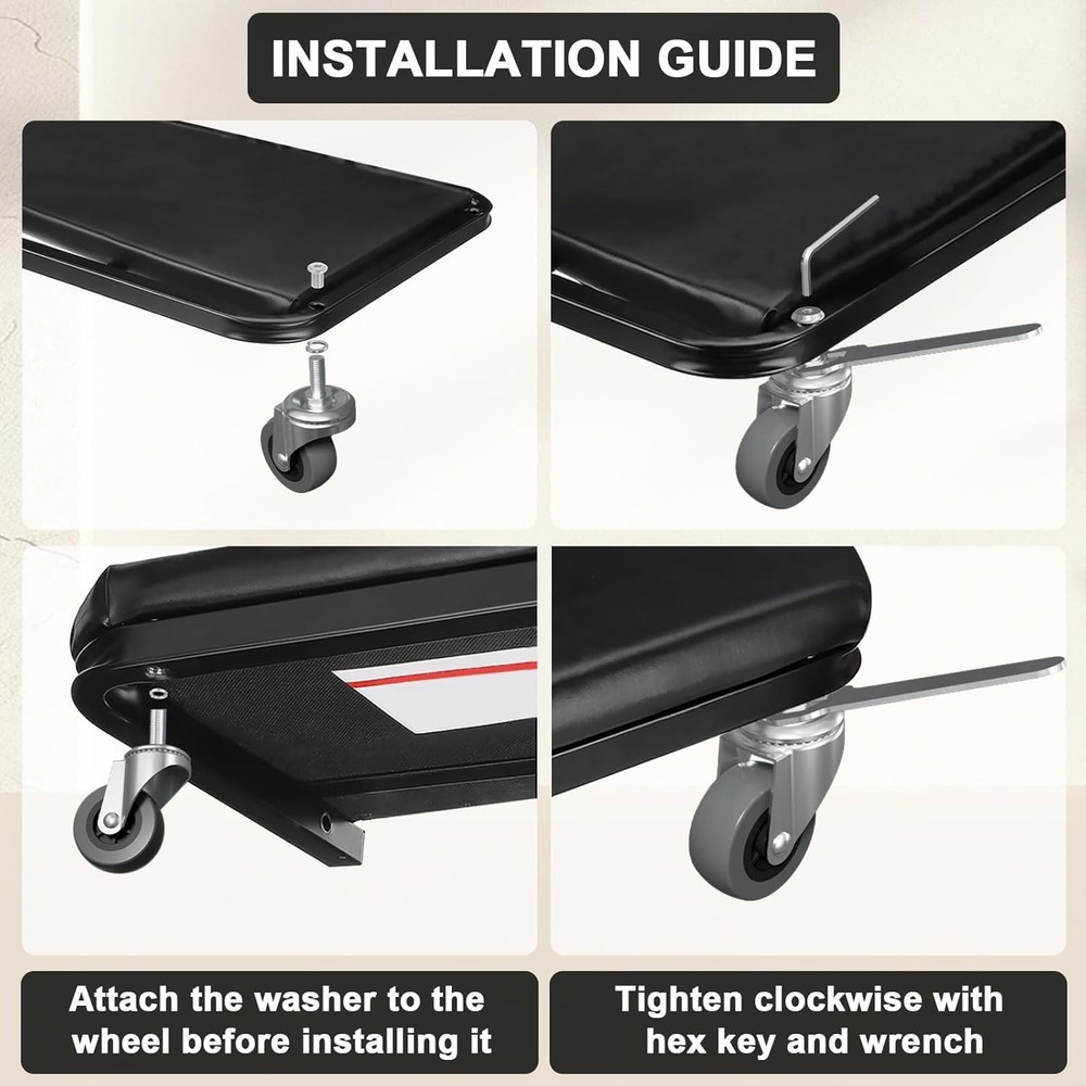 High-Performance 2.5 Inch Creeper Casters - 6 Pack Replacement for Service Carts