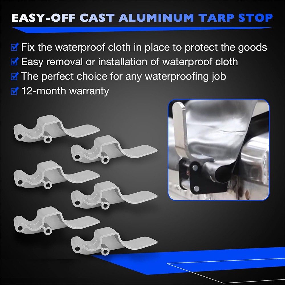 6 Pack Quick Release Upright Tarp Stop Replace Rusted Stops on Roll Tarp Systems
