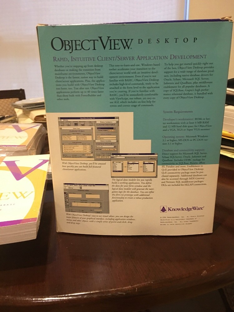 ObjectView Desktop RAD software. Konwledgeware. Shrink Wrapped. $3K New