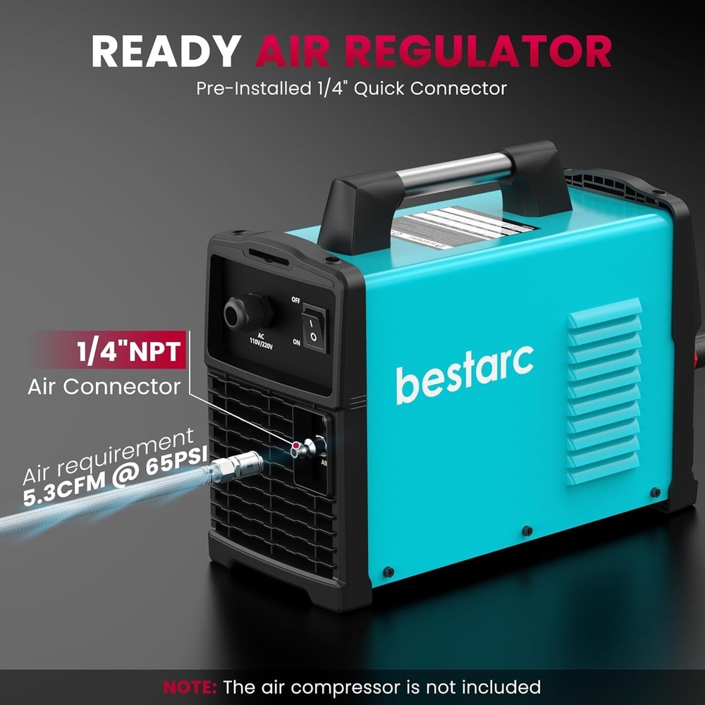 Portable Plasma Cutter Machine with Air Sensor and Adjustable Pilot Arc Feature