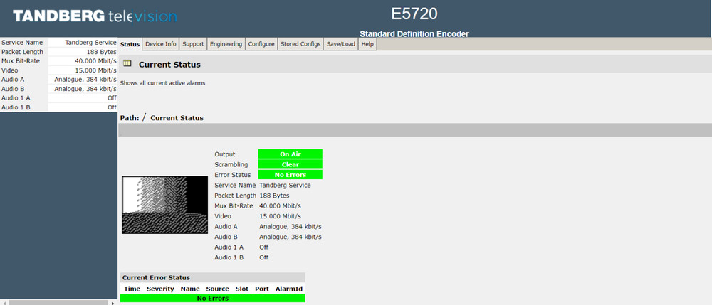 Tandberg/Ericsson E5720 MPEG 2 SD Encoder