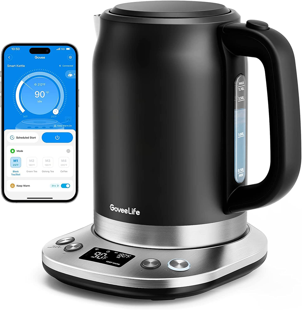 Smart Electric Kettle Temperature Control, Wifi Electric Tea Kettle with Alexa C