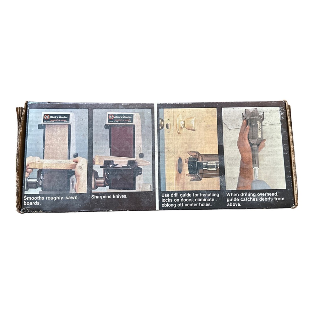Vintage Black & Decker Sharp n Sand Drill Powered Belt Sander/Drill Guide Combo