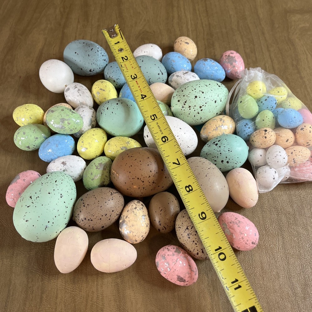 Decorative Easter Egg Lot Foam Speckled 60+ Pieces Crafts