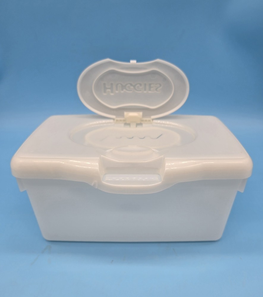 Huggies Baby Wipes EMPTY Container White With Pop Up Top