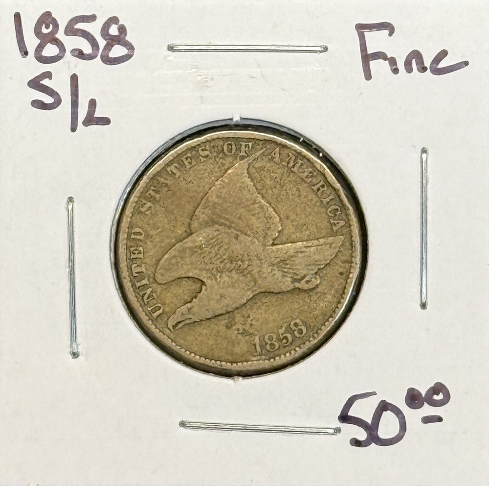 1858 S/L Flying Eagle Cent, Fine. (11566)