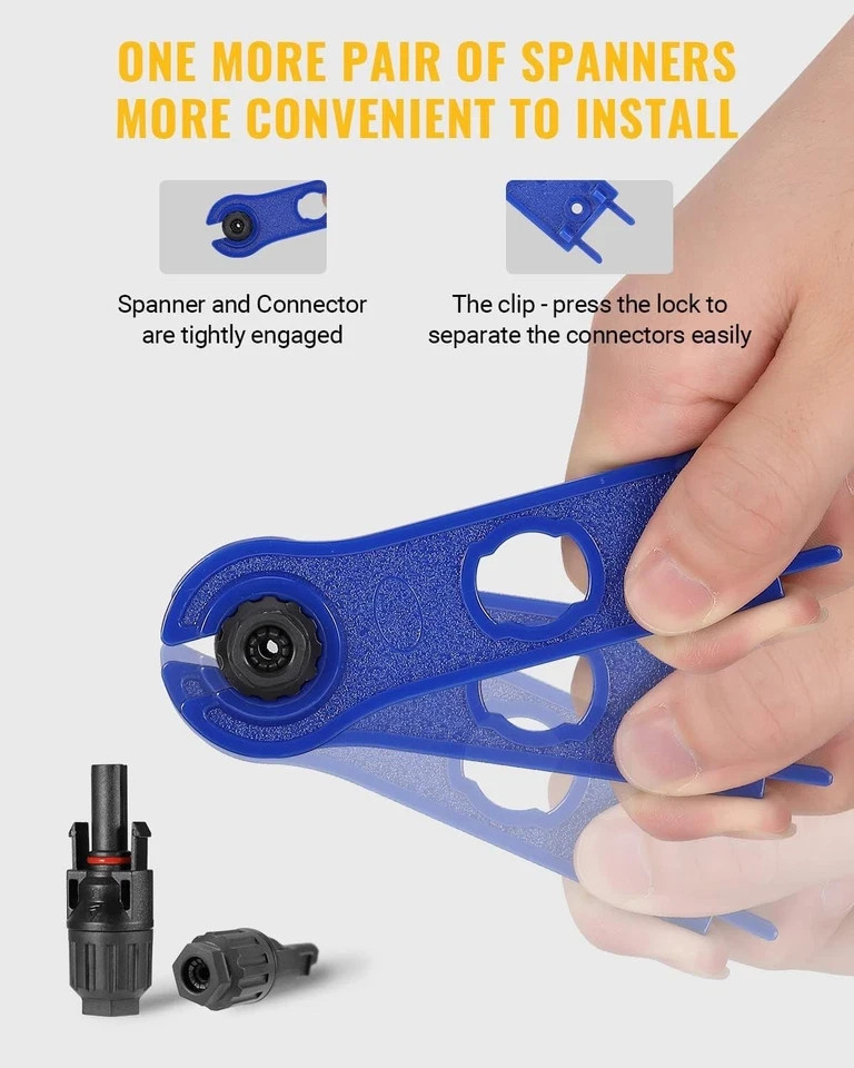 BougeRV 12 PCS Solar Connectors with Spanners Solar Panel Cable Connectors 6 Pai