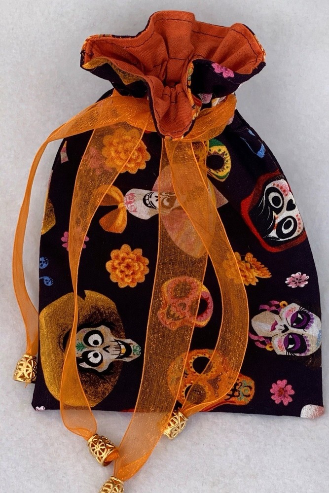 Handmade Coco Inspired Drawstring Bag Lined Ditty Pouch 8.5 x 5.5