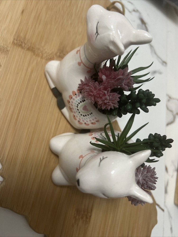 Ceramic Llama Succulent Deco,PACK OF 2.