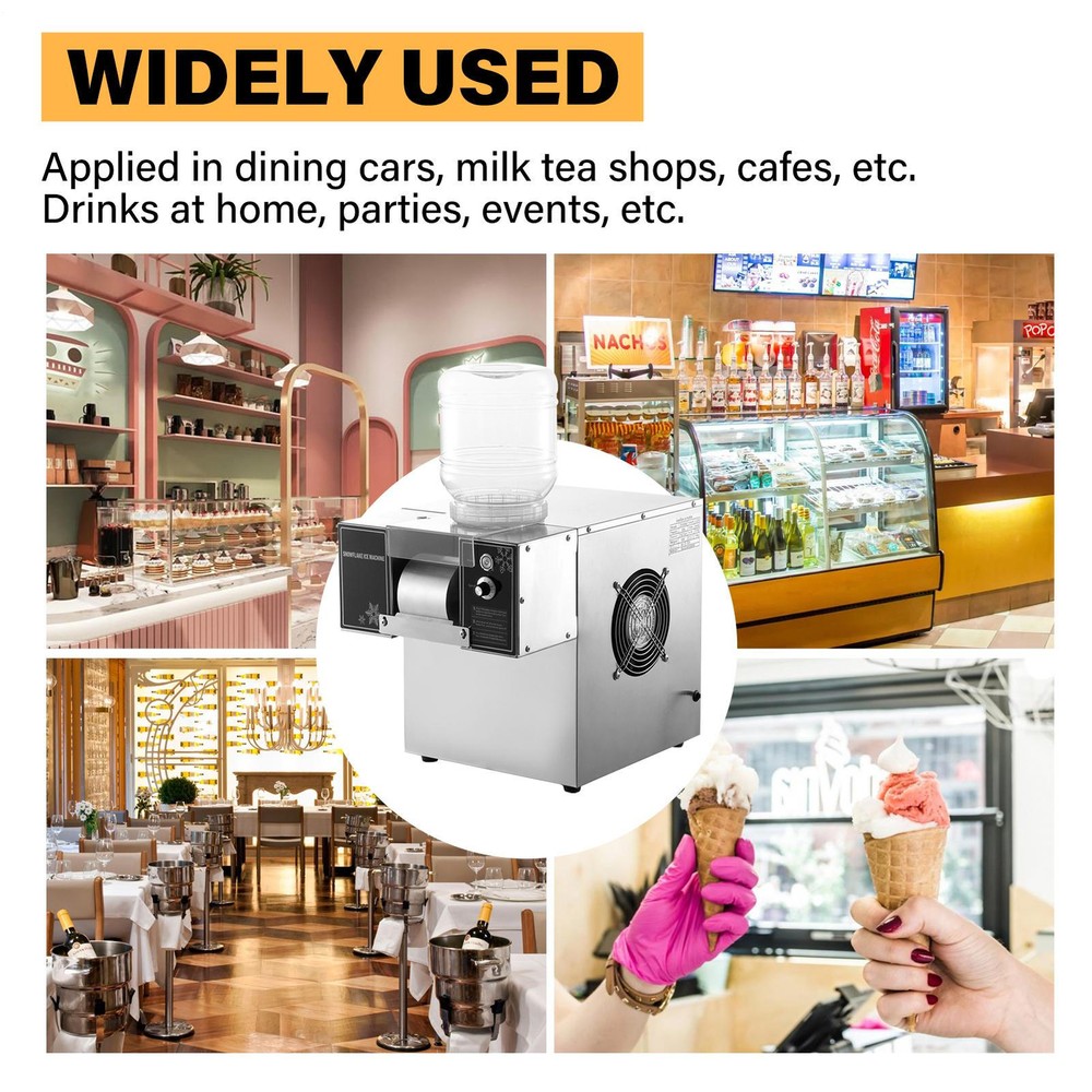 Commercial Snowflake Ice Machine, Snow Cone Machine, Ice Shaver Slush Maker