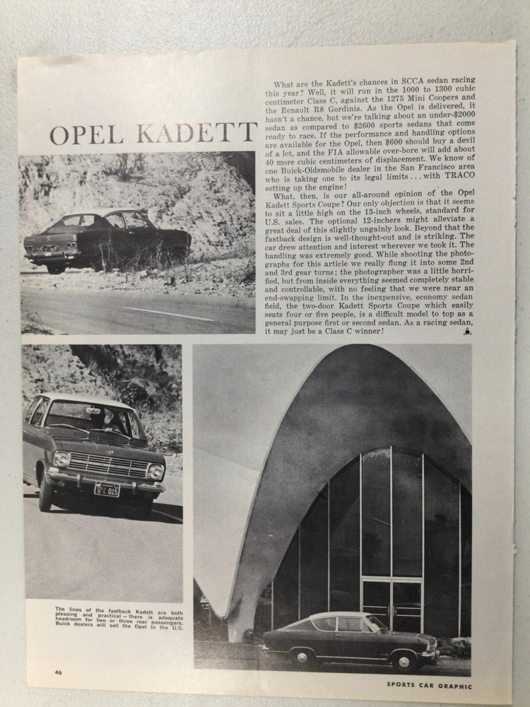 OpelArt27 Article Opel Kadett 1 page