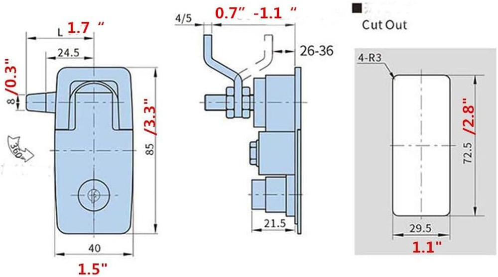 2Pcs Compression Latch Flush Sealed Lever Latch Trigger Lift and Turn Adjusta...