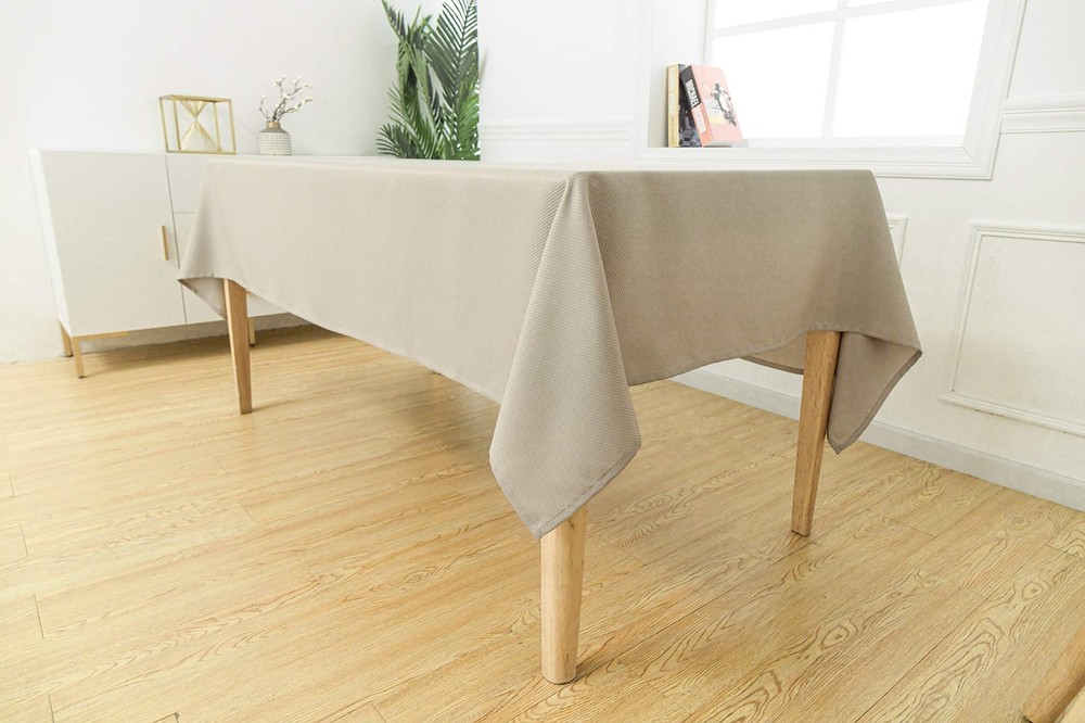 Biscaynebay Textured Fabric Tablecloths 70 X 120 Inches Rectangular Natural W...