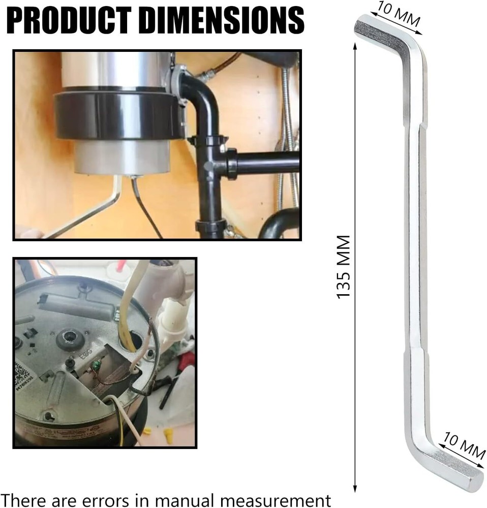 Garbage Disposal Wrench, Allen Wrench Tool Compatible Silver