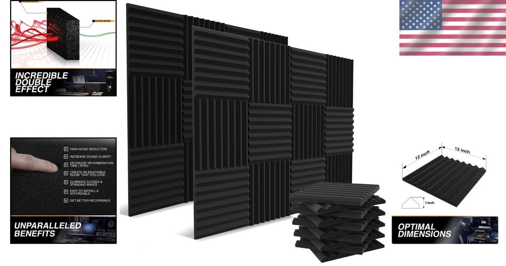 Pack 52 Acoustic Foam Panels Charcoal