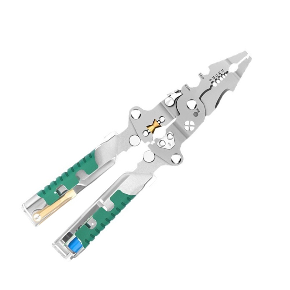 1× Multi-Functional Foldable Wire Stripper Scissor With Electrical Test Tool