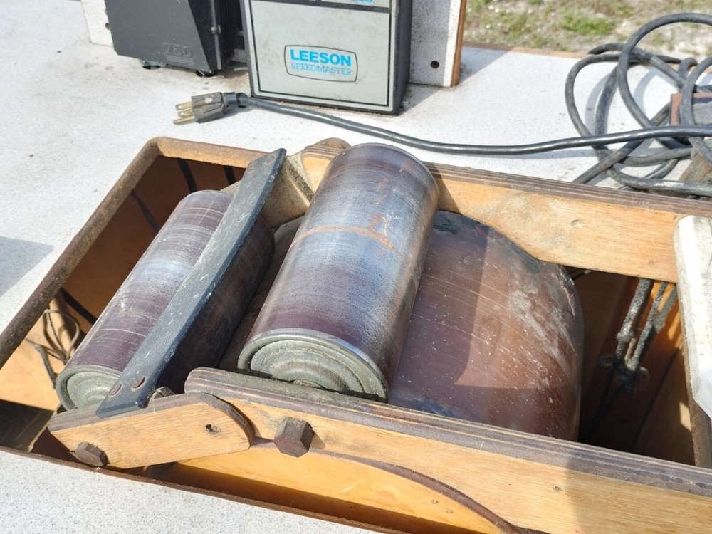 Custom Leeson Speedmaster Roller Press Table w Motor + Gearbox - 4 Cable or Wire