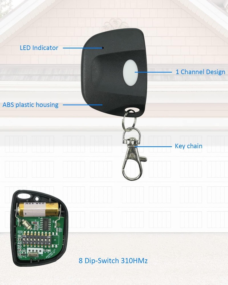 2Pcs/Pack For Linear Delta 3 Remote Garage Door Control Transmitter 8 Dip