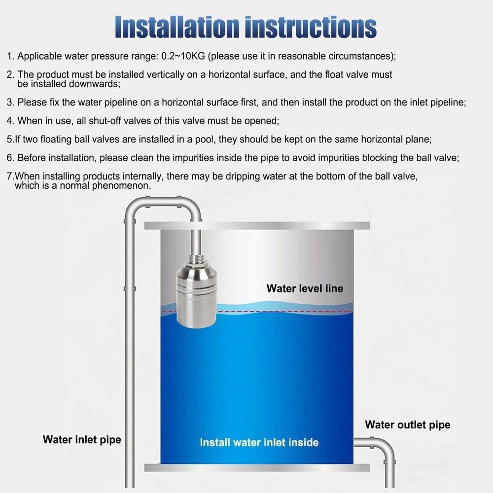 Reservoir Automatic Water Level Control Valve Float Valve Professional Grade