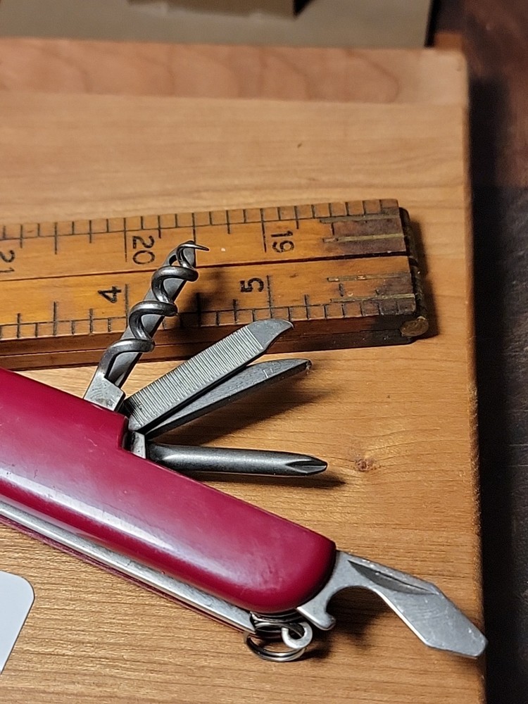 Red Multi Tool Gold Emblem Camp Hunt Work Pocket Knife