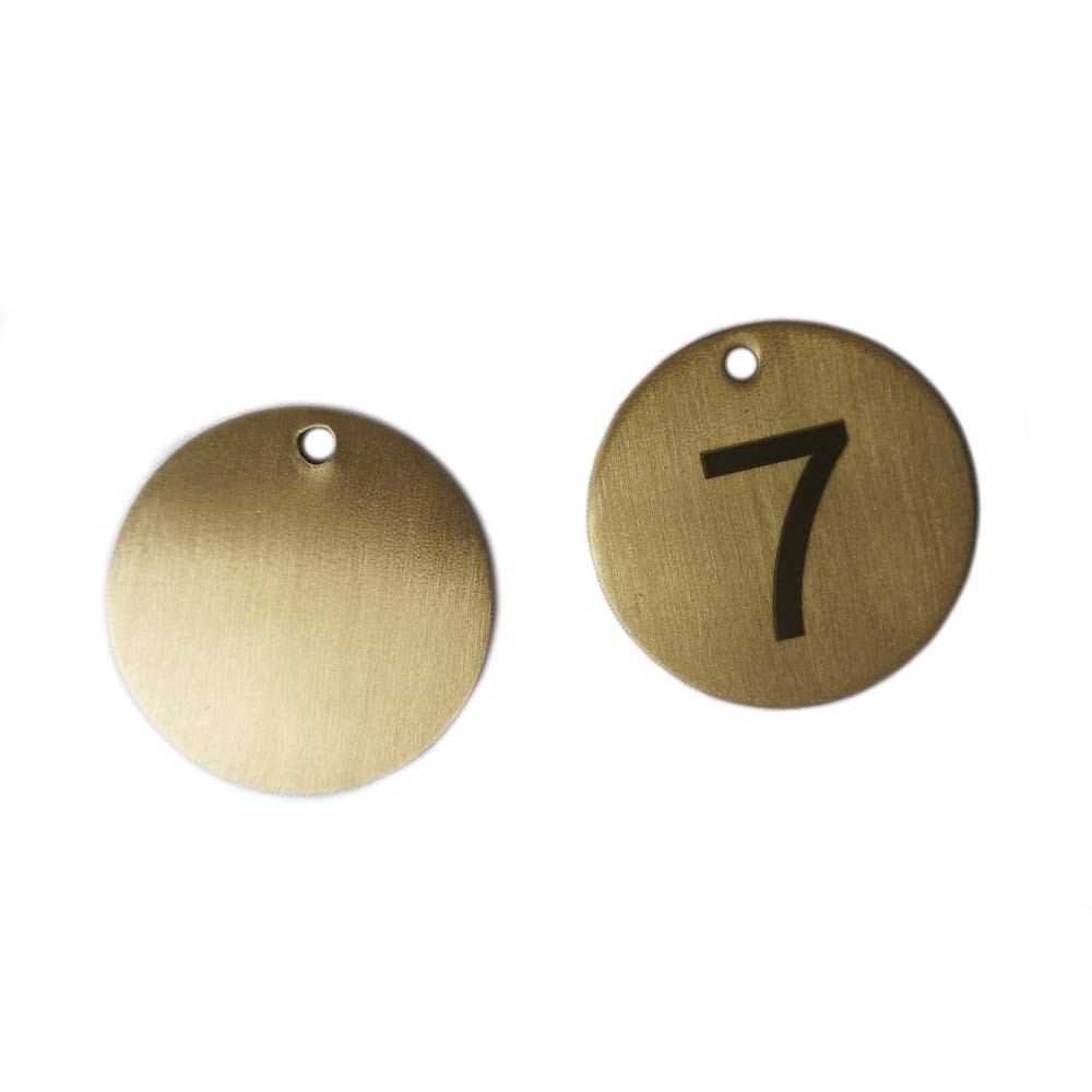 Numbered Brass Tags with Key Rings (1-25)