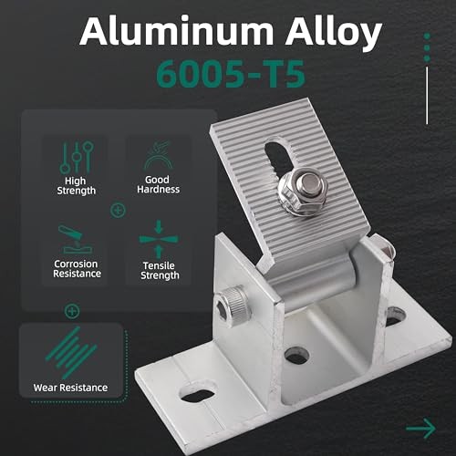 Pack Adjustable Solar Panel Tilt Mount Bracket Base, Tilt Angle 10° 4 Silver