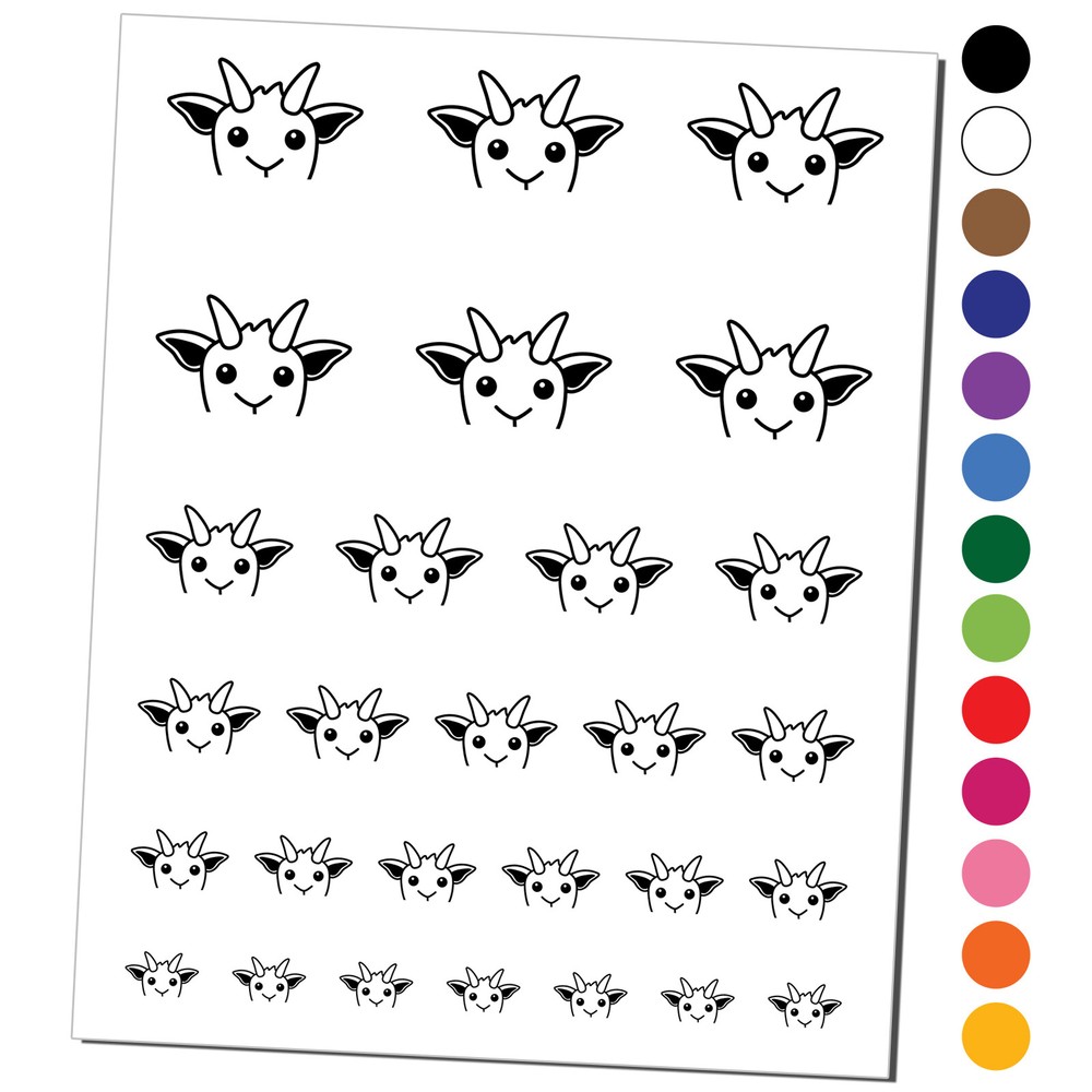 Peeking Goat Temporary Tattoo Water Resistant Set