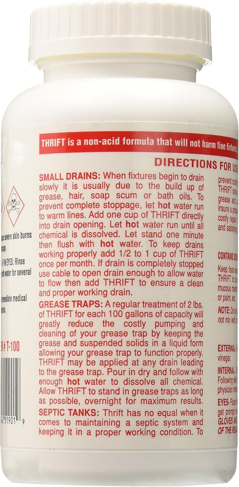 T-100 Alkaline Based 1-Pound Granular Drain Cleaner,Red