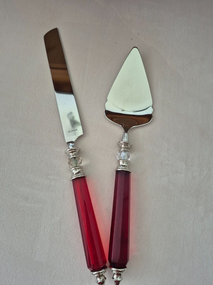 Lenox Holiday Cake Spatula and Knife Silver