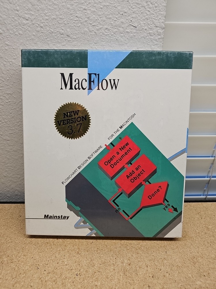 Mainstay MacFlow Vintage Macintosh Graphics Flowchart Design Software Sealed *w*